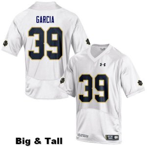 Notre Dame Fighting Irish Men's Brandon Garcia #39 White Under Armour Authentic Stitched Big & Tall College NCAA Football Jersey KNV1299UX